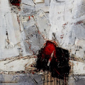 عبدالكريم مجدل بيك/ "مجزرة"/ قياس: 150×150 سم/ تقنيات مختلفة على قماش