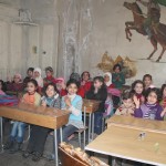 A dilapidated classroom in Aleppo’s Amro bin As School. Photo: Mahmud Abu Sheikh.