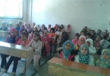 A class of girls at a school in Deir al-Zor after the changes were adopted. Photograph: Sarah Nasser