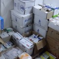 Medical supplies ready to be sent across the borders into Syria
