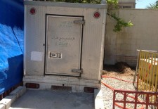 An ice cream truck was turned into makeshift morgue - Photography by Razan Zeitouneh