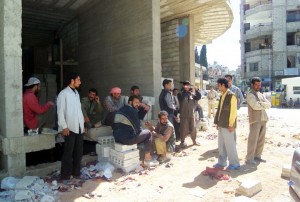 Men from Jazeera are waiting for work.