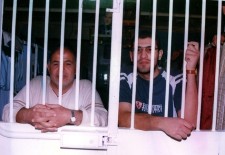 A rare glimpse from inside the prison: father and son al-Abdallah