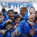 Syrian school boys in their uniforms Photo: BBC