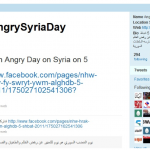 Call for an Anger Day in Syria on Twitter