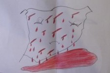 A drawing by a Syrian child refugee in Lebanon (Amnesty International)