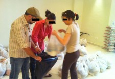 Female activists in a refugee center in Aleppo