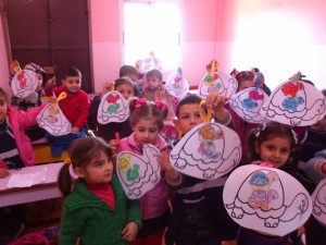 A kindergarten class at the Latakia stadium school - Facebook