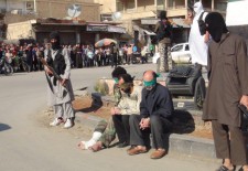 A photo published by The Coordination Committee in Raqqa on Facebook shows the preparation for the execution