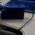 Still from a video that explains how to power a router with a battery. Photo credit: YouTube/moneer alamari.