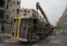 Photoblog: Rubble and Wrecked Vehicles Used to Protect Civilians from Snipers
