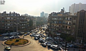 A square in central Damascus. Photo credit: Lens Young Dimashqi