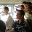 Students from the Yarmouk camp as they leave to take their examinations -Facebook