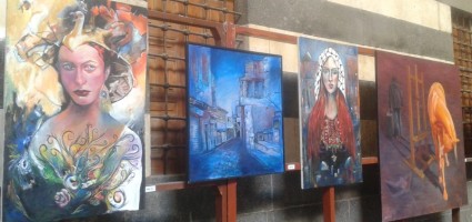 Some of the exhibited paintings