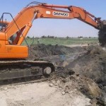 The small, artificial river in the village of Al-Khareeta. Photograph: Amin al-Arsan