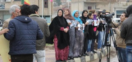 As with similar Kurdish events, many women took part in the protest.