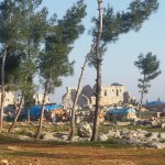 Displaced people have been living in tents among the ancient ruins of Khirbet Hass.
Photograph: Ahmad al-Akla