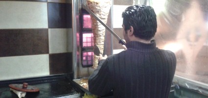 Mahmoud, a Syrian refugee, works at a restaurant in Gaziantep. Photograph: Omar Youssef