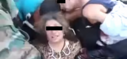 A still from a video purportedly showing Syrian prisoners beaten by government soldiers. Hamza al-Zeidi. Source: YouTube