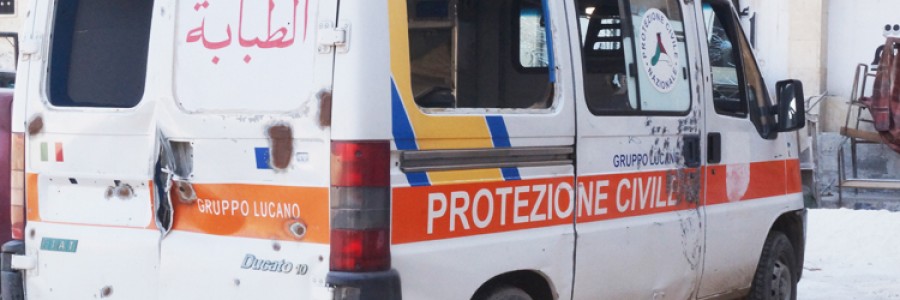 سيارة الإسعاف الوحيدة التي تملكها الطبابة الشرعية في حلب- صورة خاصة