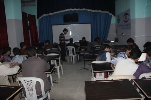 Students attend a computer training course. Photo: Maha al-Ahmad