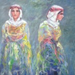 من اللوحات المعروضة على هامش المهرجان