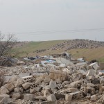 هنا كانت منازل البلدة تنتشر قبل أن تتحول إلى مقبرة للحجارة